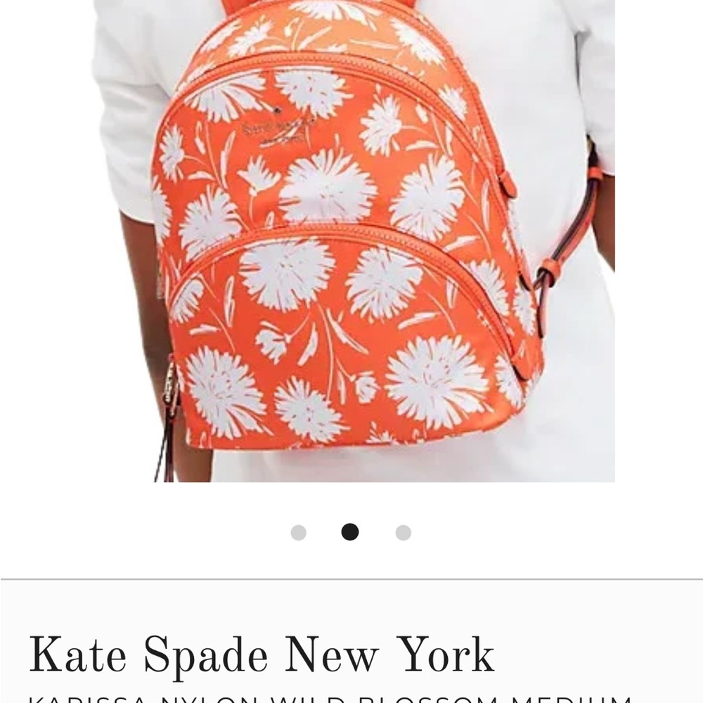 Kate Spade Wild Blossom Orange Backpack and matching wallet